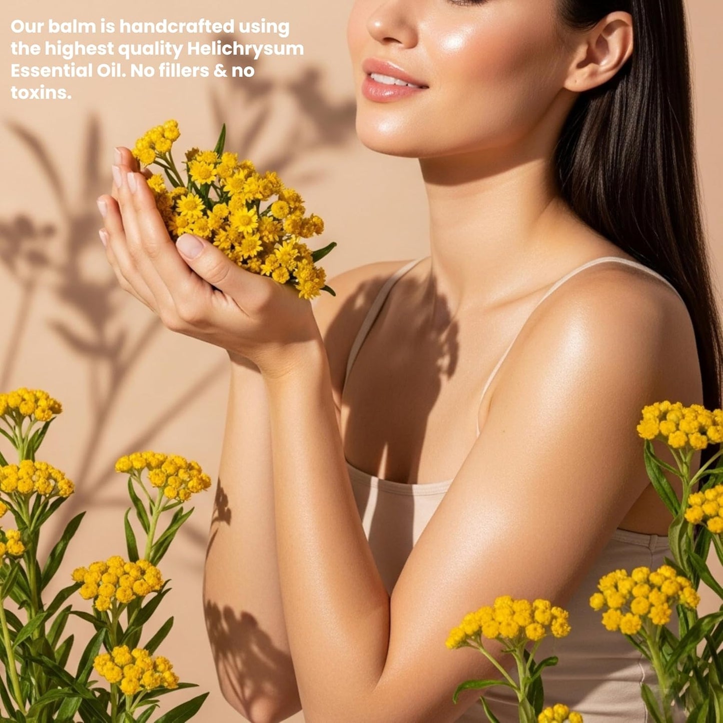 Organic Helichrysum Balm - 2 oz Helichrysum Gymnocephalium, Shea Butter, Beeswax, Jojoba Oil Ultra-Moisturizing, Skin Healing, Full Body Hydration