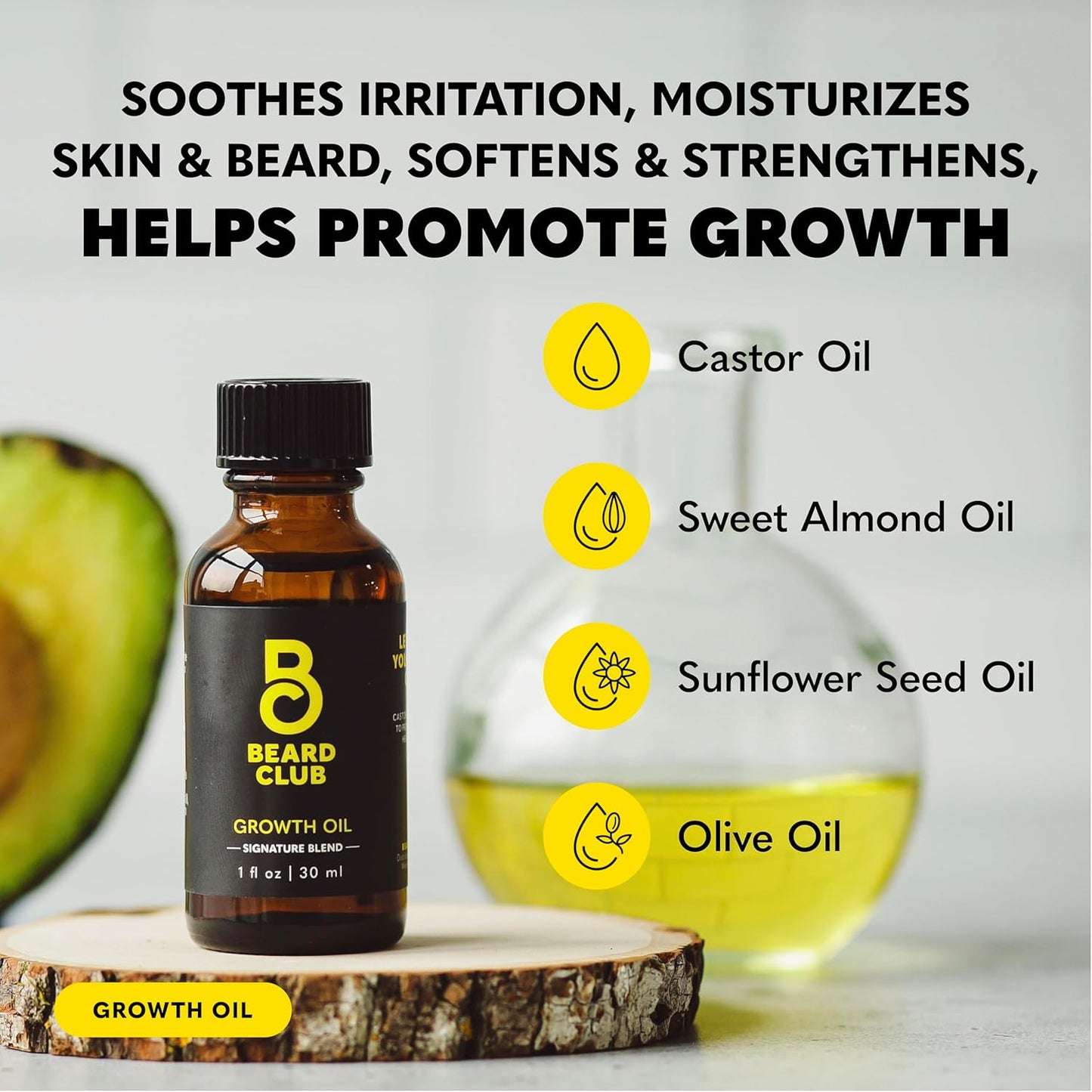 The Beard Club Signature Beard Growth Kit - Derma Roller, Beard Growth Oil, Beard Growth Vitamins, Vitamin Spray & Beard Brush - Gift Set