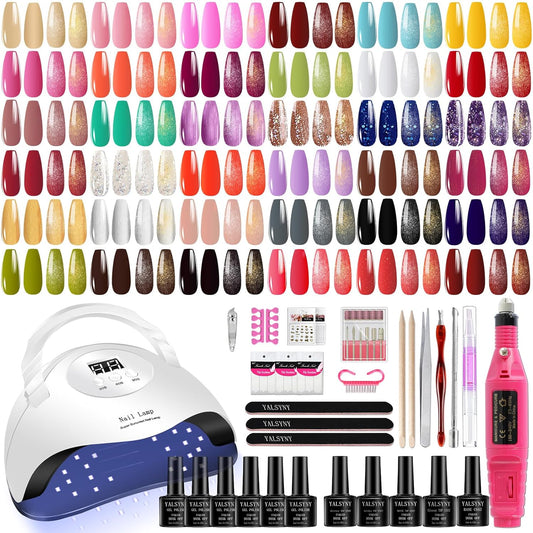 NAIL POLISH KIT with U V Lamp and Drill Starter Kit 36 Colors Gel Nail Polish Nail Art Gel Manicure Kit
