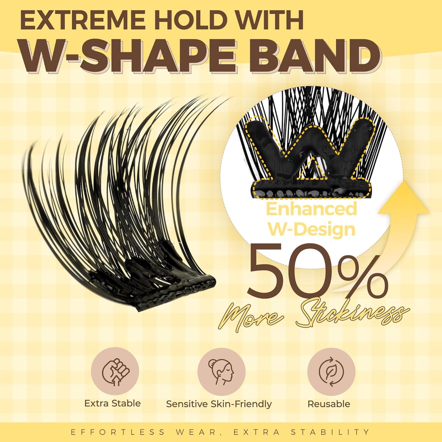 PopUp Self Adhesive Eyelashes Clusters, Press On Lashes Pre Glued Eyelash Extension Kit with Lash Tweezer,10-16mm No Glue No Remover Needed Self Adhesive Lashes Clusters ZNF23-D