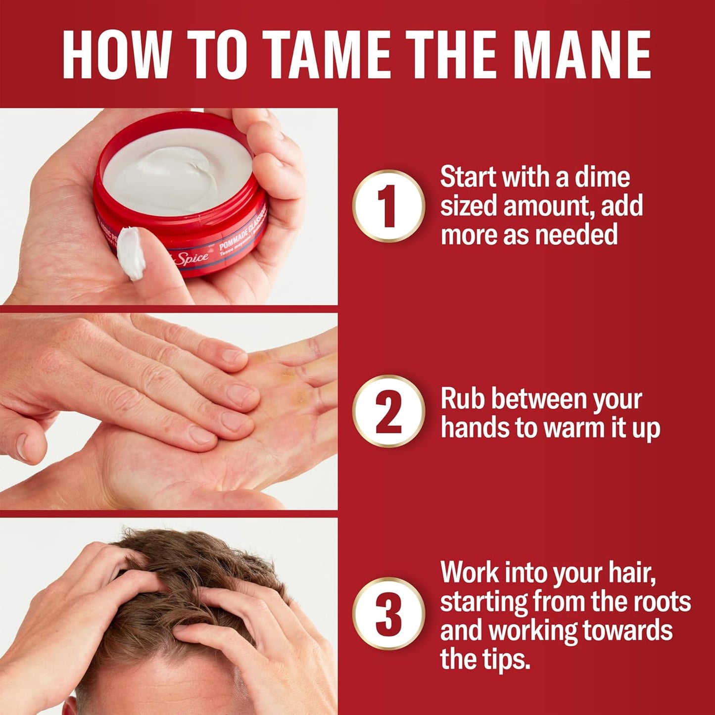 Old Spice Classic Pomade for Men, Medium Hold, Low Shine, Men's Hair Styling, 2.22 Oz