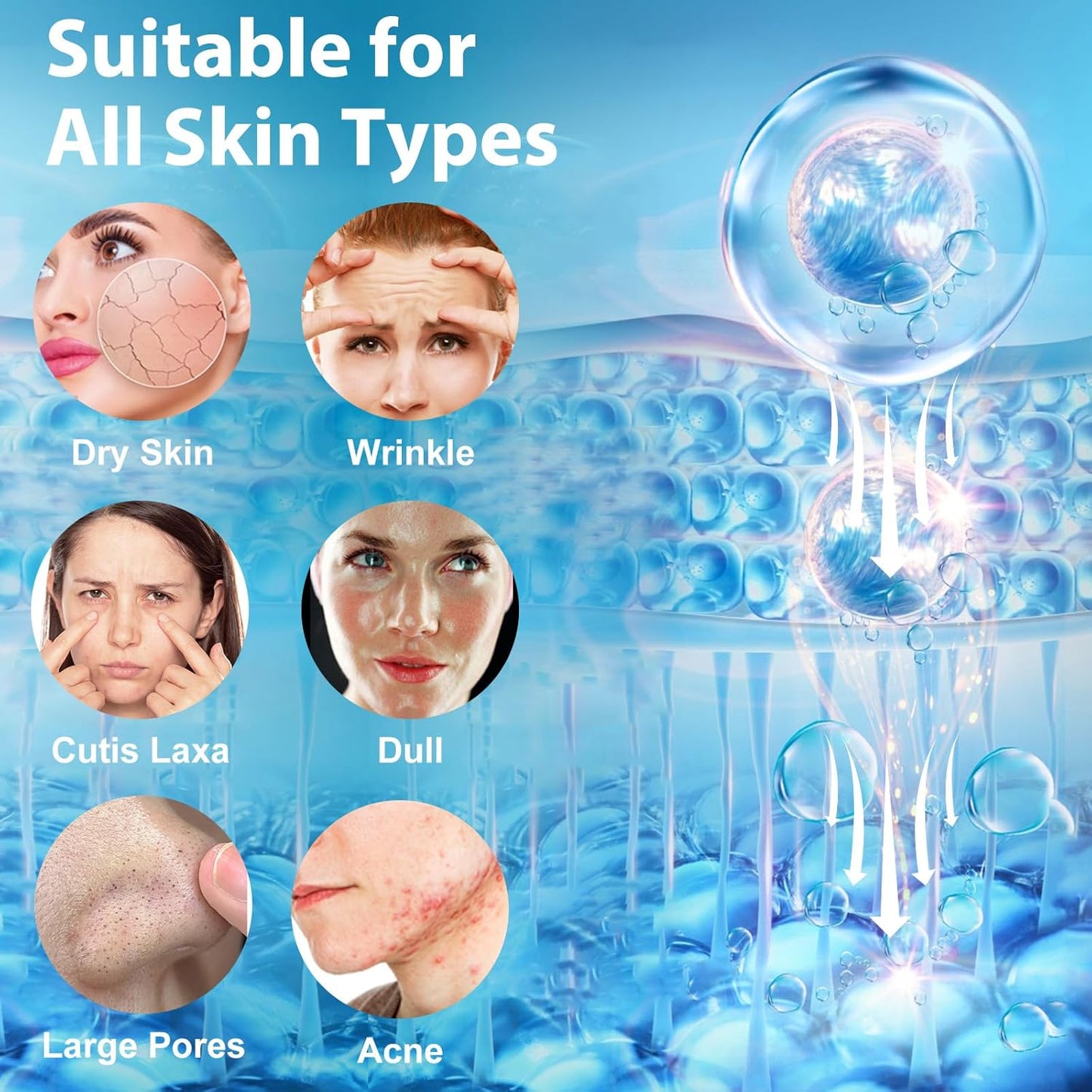 Collagen Face Mask, Deep Collagen Anti Wrinkle Lifting Mask Hydrogel Masks with Low Molecular Sheet Mask Overnight Hydrating Face Mask for Firming,Elasticity, Moisturizing for All Skin Types