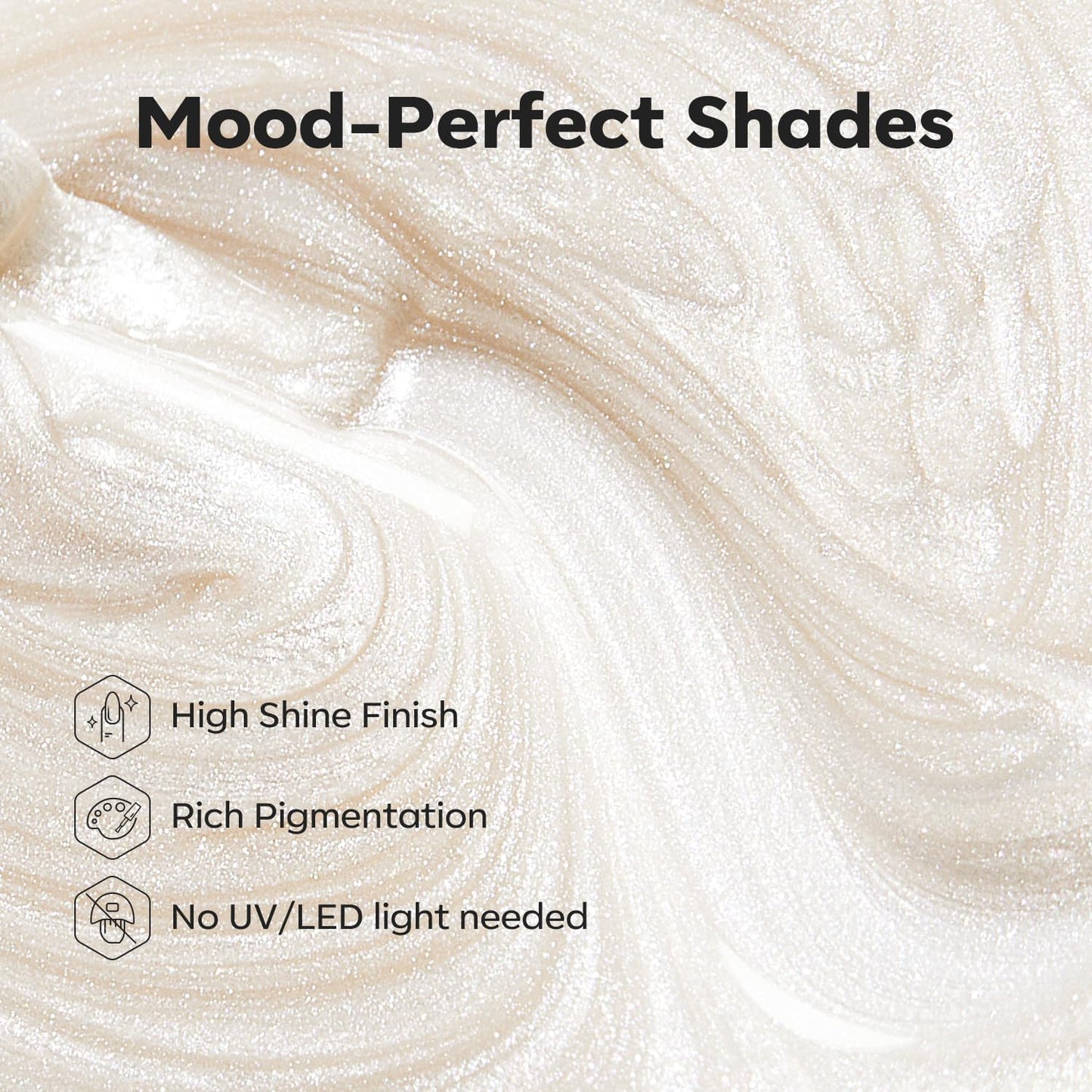 modelones Pearl White Nail Polish, Shimmer Glitter White 15 ml Quick Dry Nail Lacquer Strengthener Long Last Shine Fingernail Toe Nail Art DIY Home Travel Manicure Gift for Women Girls 0.5 Fl Oz