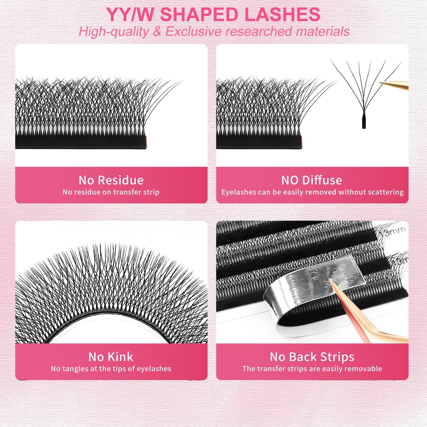 W Lash Extensions Supplies 6D Eyelash Extensions W Shape 0.07mm Thickness D Curl 10mm Premade Fans Easy Fan Lashes Volume Matte Black 12 Rows Crisscross Eye Lashes(W-6D-0.07-D,10mm)