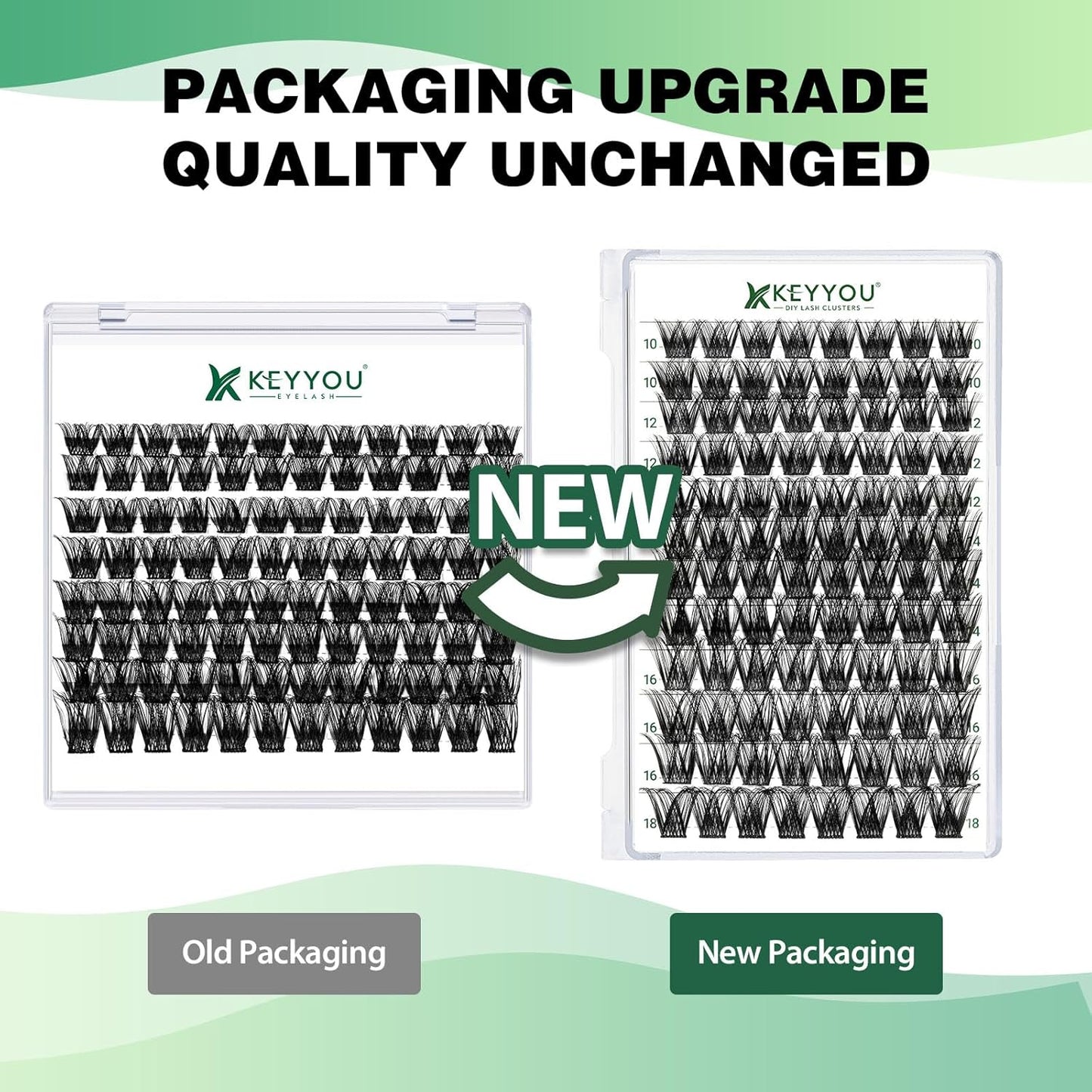 Lash Clusters 96pcs Individual Lashes Y01 D Curl 16mm Cluster Lashes KEYYOU Volume Wispy Lash Extension Soft&Comfortable Easy DIY at Home(Y01,D-16mm)