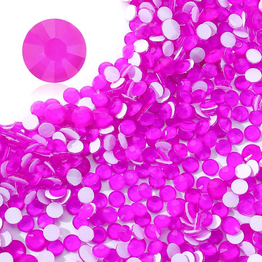 Neon Purple Flatback Rhinestones, Glass Rhinestones for Nail Art and Craft, Glue Fix, Loose Crystal Gemstones(Neon Purple, SS8, 1440pcs, 2.3-2.5mm)