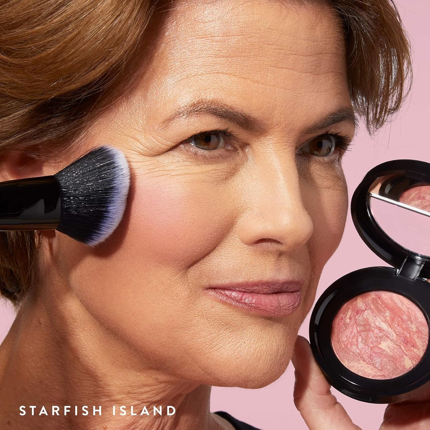 LAURA GELLER NEW YORK Baked Blush-n-Brighten Marbleized Blush for Cheeks - Starfish Island - Natural Finish - Buildable Color