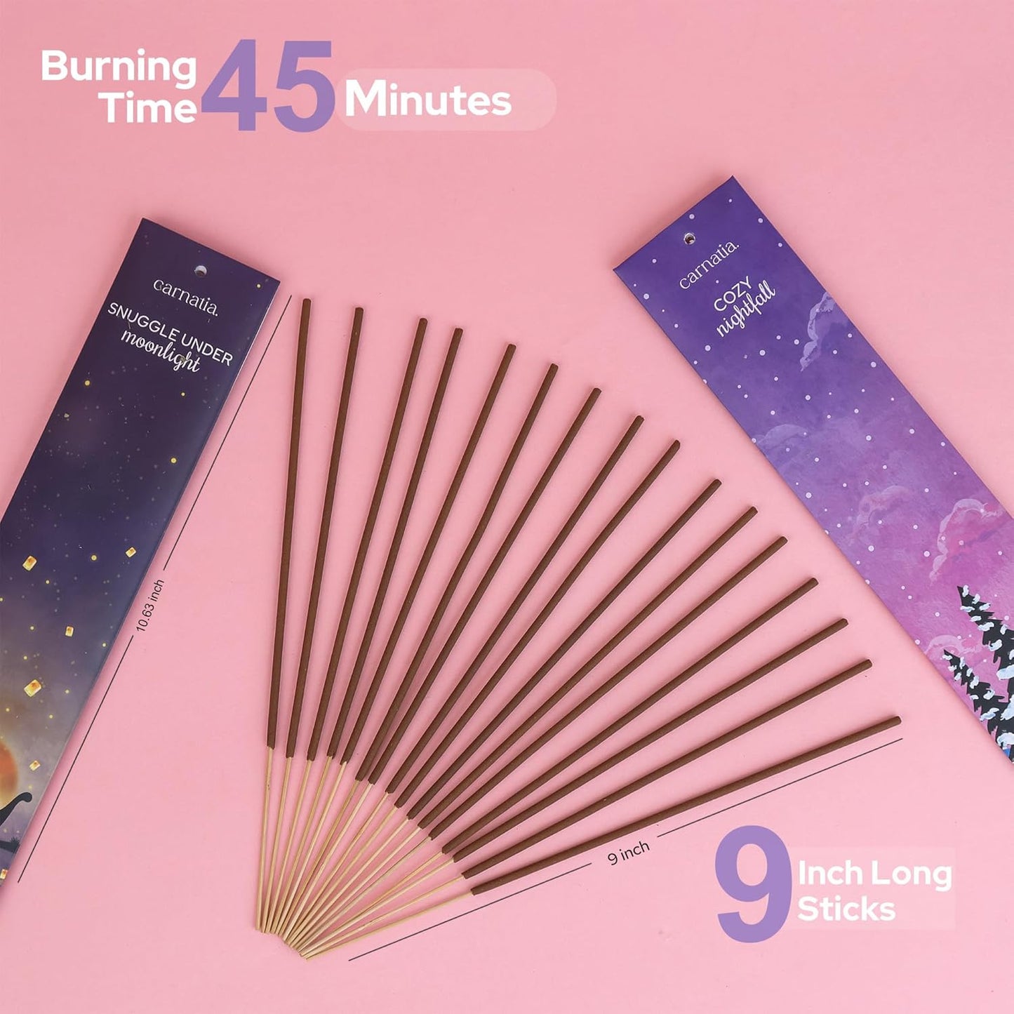 Carnatia Sleep Essentials Incense Sticks – Set of 6 Relaxing Scents for Deep Sleep, Stress Relief & Calm | Natural, Slow-Burning Aromatherapy for Restful Nights, Better Sleep & Evening Rituals!