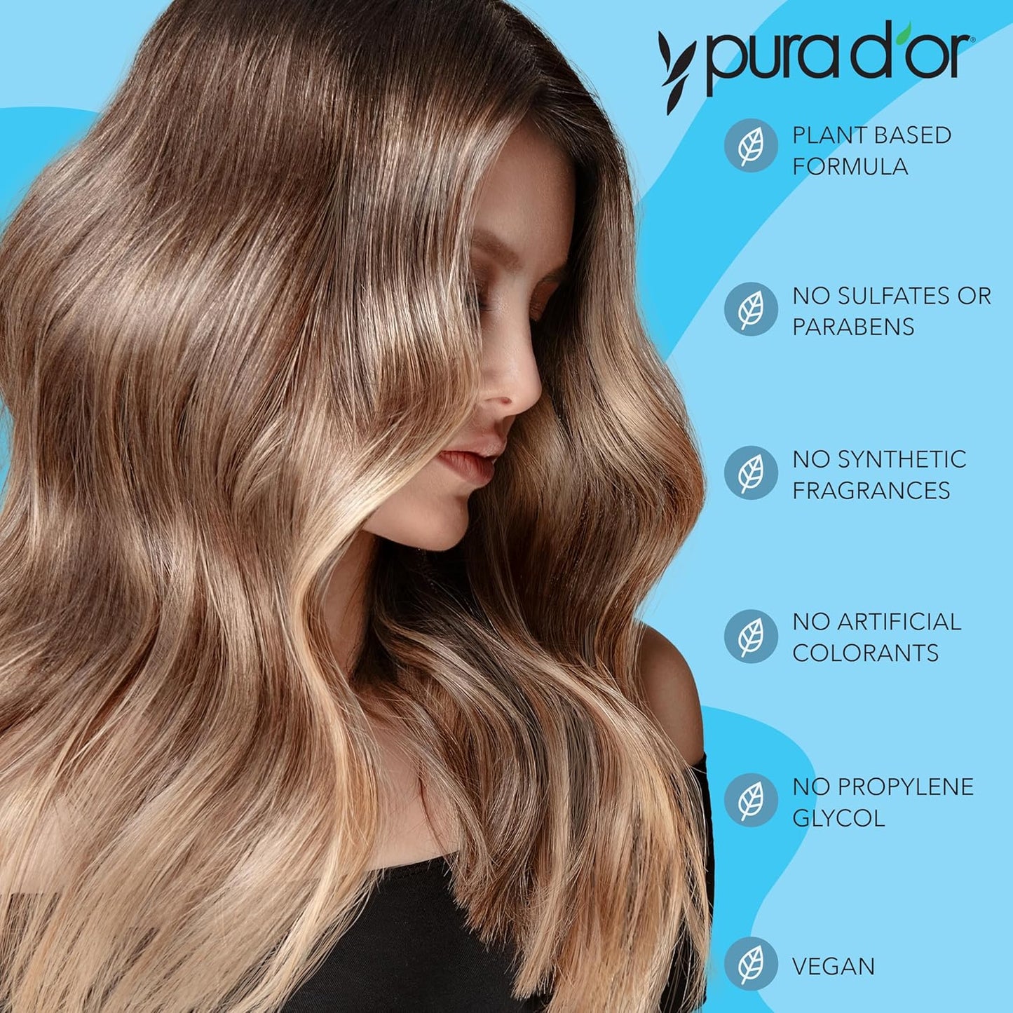 PURA D'OR Hair Thinning Therapy Biotin Shampoo and Conditioner Set, CLINICALLY TESTED Effective Results, Hair Thickening Products For Women & Men, Natural Routine, Color Safe, 16oz x2