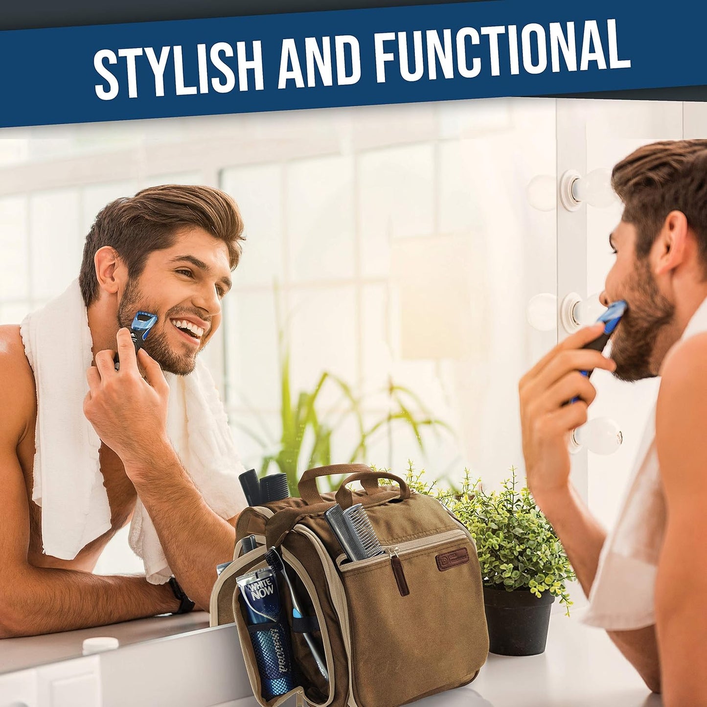 D&D Hanging Travel Toiletry Bag for Men and Women – Large Cosmetics, Makeup and Toiletries Organizer Kit with 10 Compartments, YKK Zippers, XXL Metal Swivel Hook, Water-Resistant Nylon