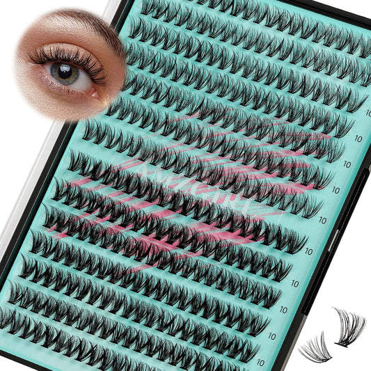 Lash Clusters Wispy 280PCS Eyelash Extension 30D 40D Cluster Lashes Individual Lashes DIY Lash Extension Natural Look Cluster Eyelash Extensions Soft False Eyelashes at Home for Beginners(10mm)