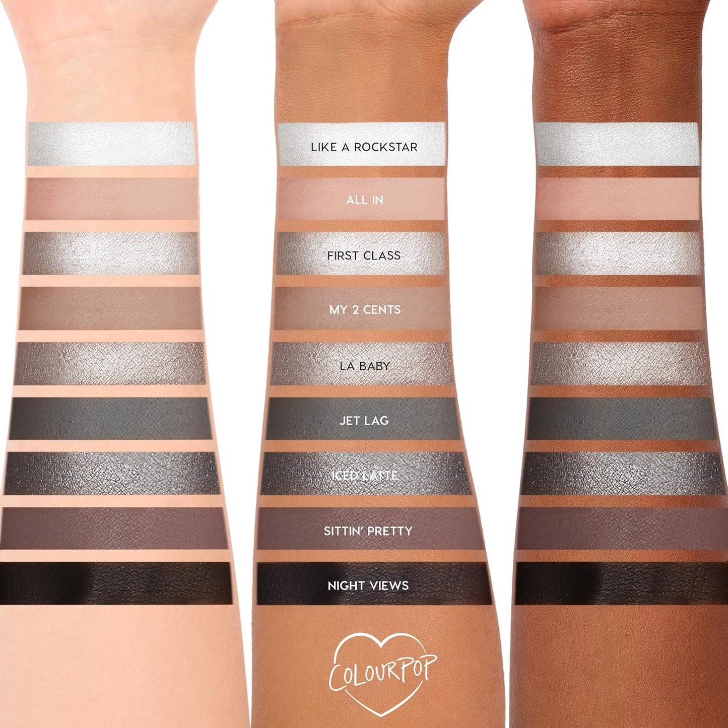 ColourPop Eyeshadow Palette - Eye Makeup Palette with Matte, Metallic, Matte Sparkle & Glitter Finishes - High-Pigment Eye Makeup with a Long-Wearing Formula - Gone Metal (0.3 oz)