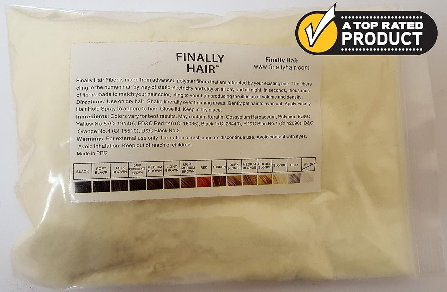 Finally Hair Hair Fiber Refill 100 Grams For Hair Loss Concealing by Finally Hair (White)