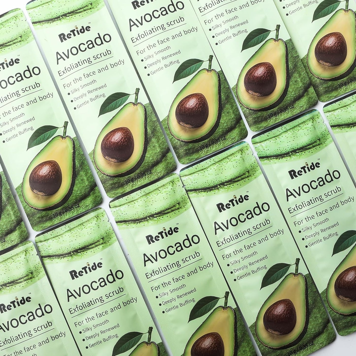 Avocado Body Scrub Gift Set - 35 Packets & 2 Pcs Exfoliating Gloves,Exfoliating & Moisturizing Sugar Scrub for Face & Body, Self Care Gifts for Women