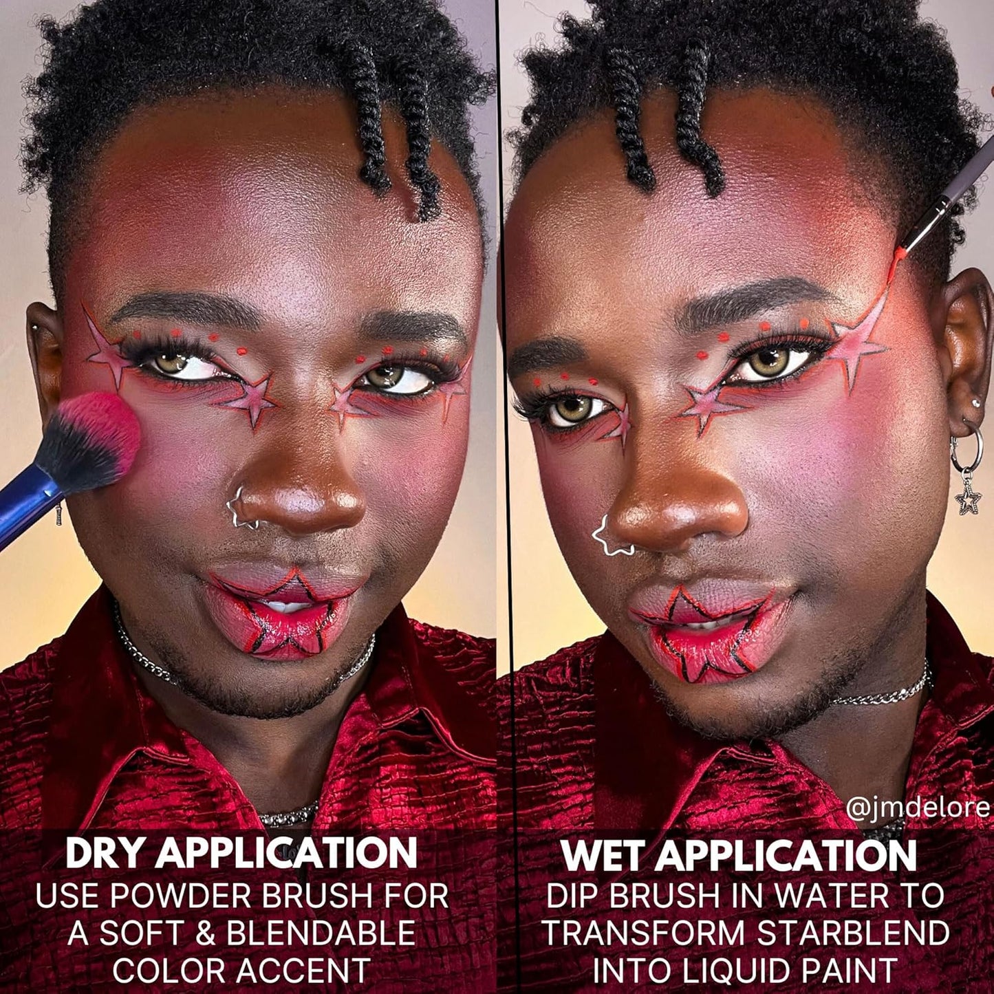 Mehron Makeup StarBlend Cake Makeup | Wet/Dry Pressed Powder | Powder Foundation | Red Face Paint & Body Paint 2 oz (56g)