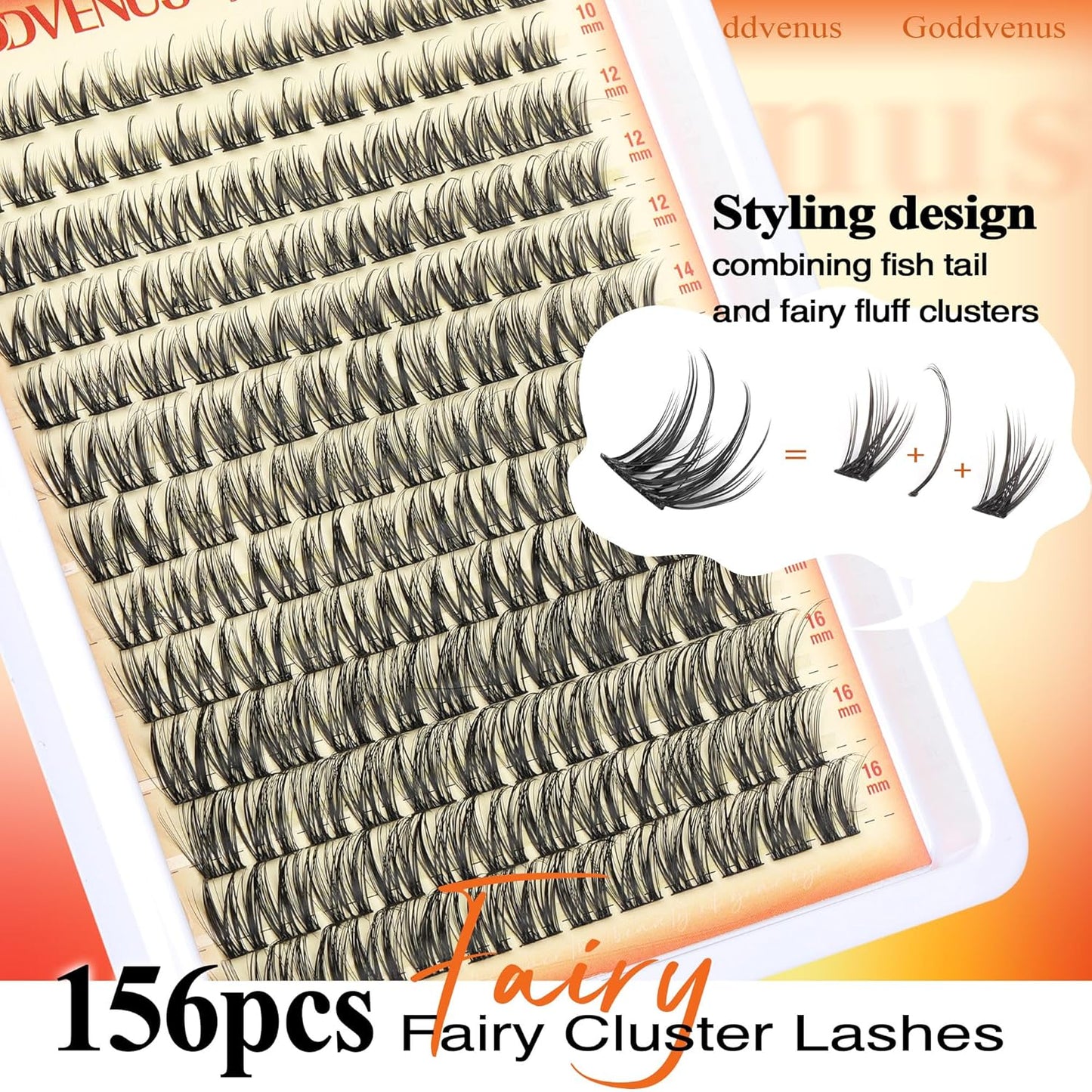 Wispy Lash Clusters Lashes Cluster Eyelash Extensions Natural Individual Lashes Fluffy Lash Extension Soft Cotton Band Eyelashes Clusters Fairy D Curl Lash Cluster For DIY Eyelash Extension