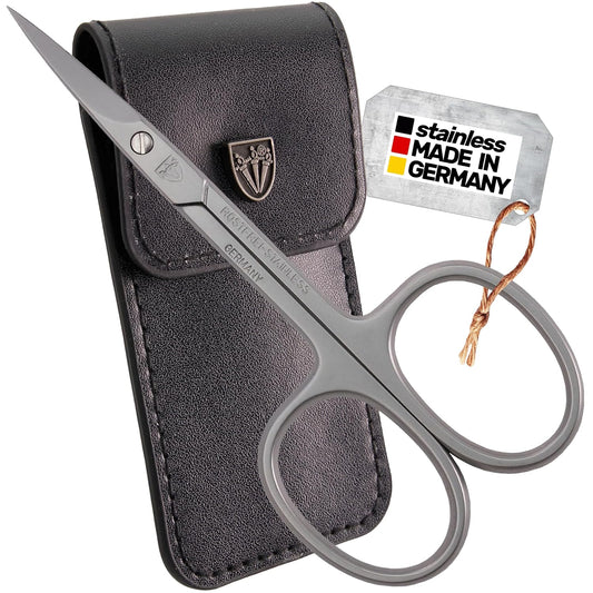 3 Swords Germany - brand quality STAINLESS STEEL INOX CURVED CUTICLE SCISSORS (1 PIECE) with case for manicure pedicure - nail care by 3 Swords - Made in Germany