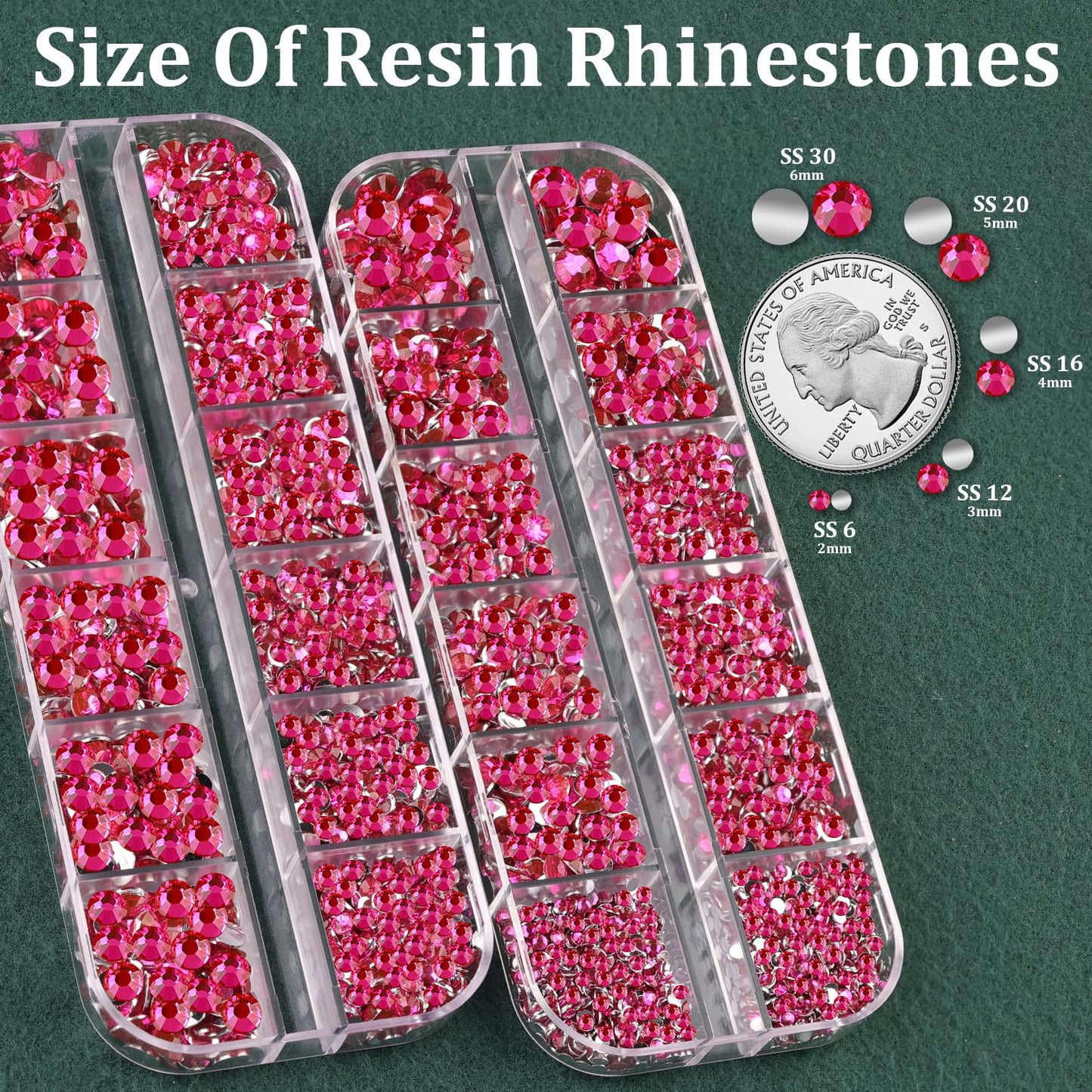 Resin Rhinestones for Crafting with B7000 Jewelry Glue, 2 Boxes Hot Pink Flatback Crystals with 3Pcs 10ml Glue for Bedazzling Crafts DIY Nail Art Makeup，Non Hotfix Gems for Clothing Shoes