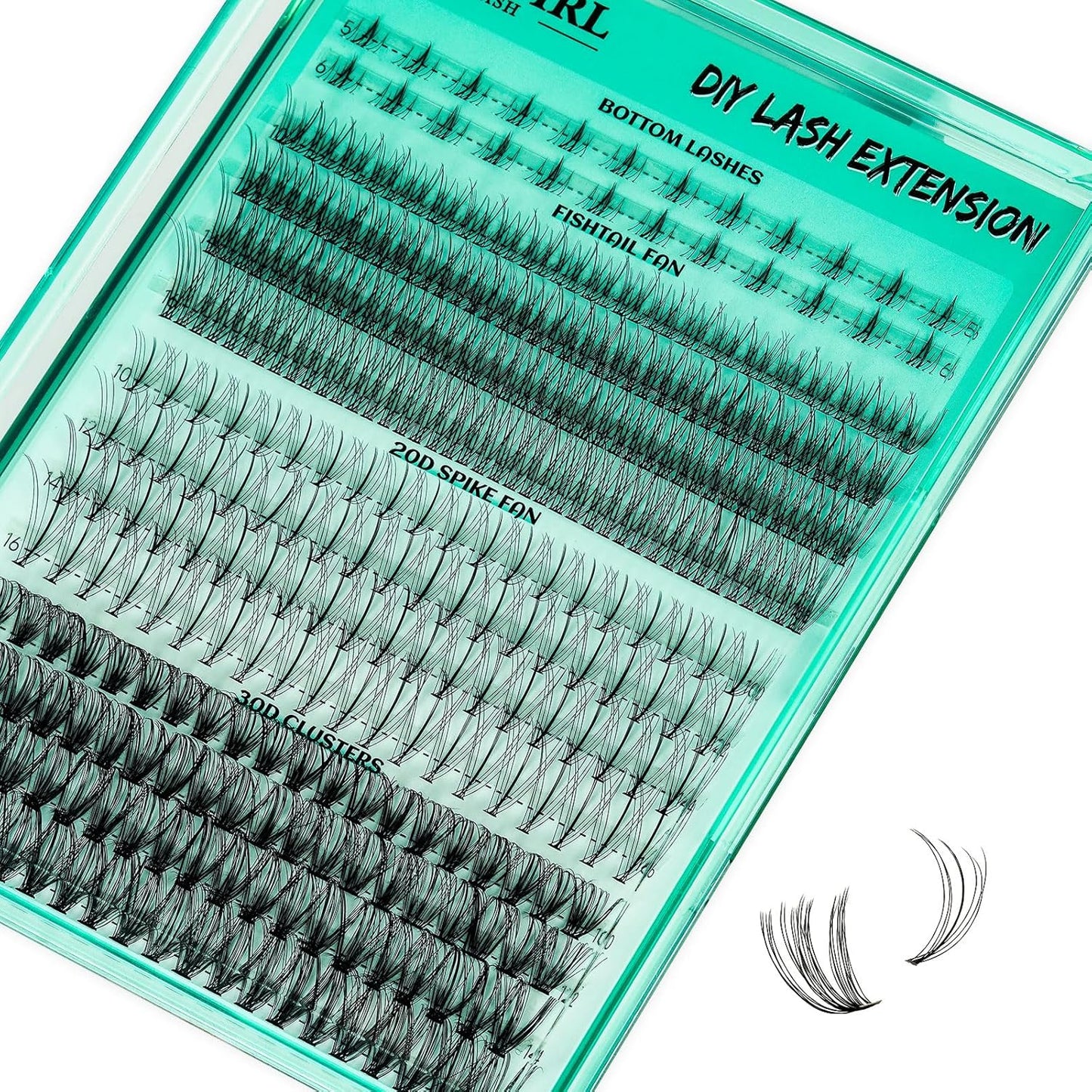 Lash Clusters Wispy 348PCS Eyelash Extension DIY Multi-Type Faux Bottom Lashes Lash Extension Natural Look Cluster Eyelash Extensions Soft False Eyelashes at Home for Beginners(D-Mix5-16mm)