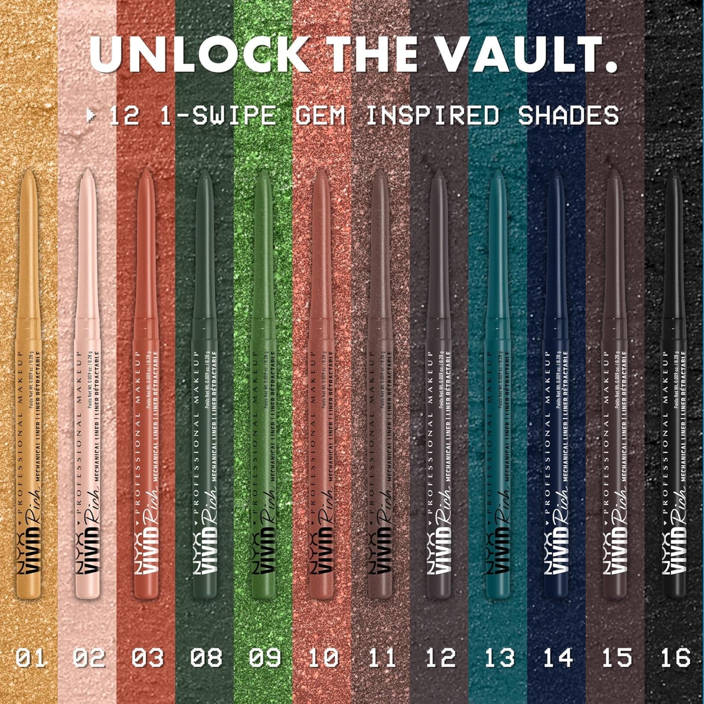 NYX PROFESSIONAL MAKEUP Mechanical Eye Pencil, Vivid Rich Mechanical, Creamy Retractable Eyeliner - Tigers Prize, Cork Orange Eyeliner