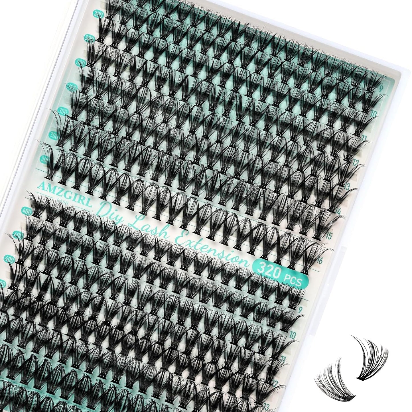 Lash Clusters Wispy 320PCS Eyelash Extension 30D 40D Cluster Lashes Individual Lashes DIY Lash Extension Natural Look Cluster Eyelash Extensions Soft False Eyelashes at Home for Beginners(D-Mix9-16mm)