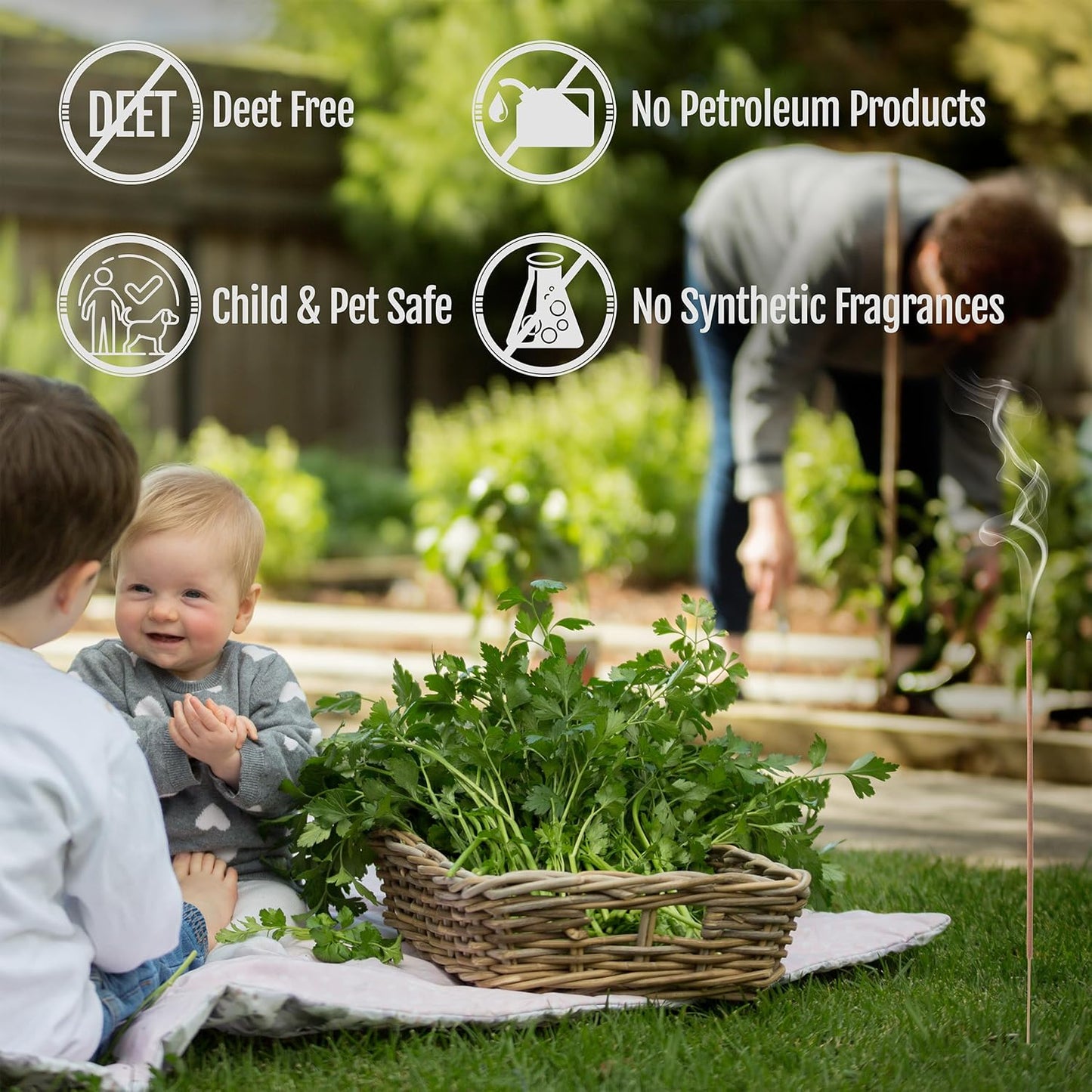 Farm Raised Candles USA Made - Bulk Pack Mosquito Repellent Incense Plant Based Natural Mosquito Gnat's & No See um Outdoor Patio Sticks Mintronella