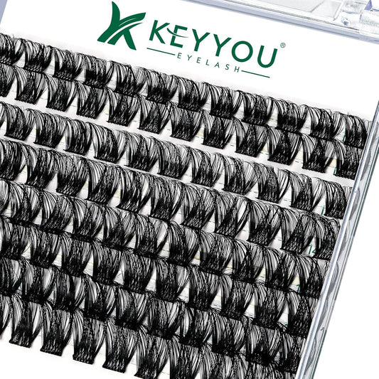 Lash Clusters,96 Pcs Cluster Lashes D Curl 10-18MIX DIY Lash Extensions Eyelash Clusters,KEYYOU Volume Wispy Individual Lashes Soft&Comfortable Easy DIY at Home(Y01,D-10-18MIX)