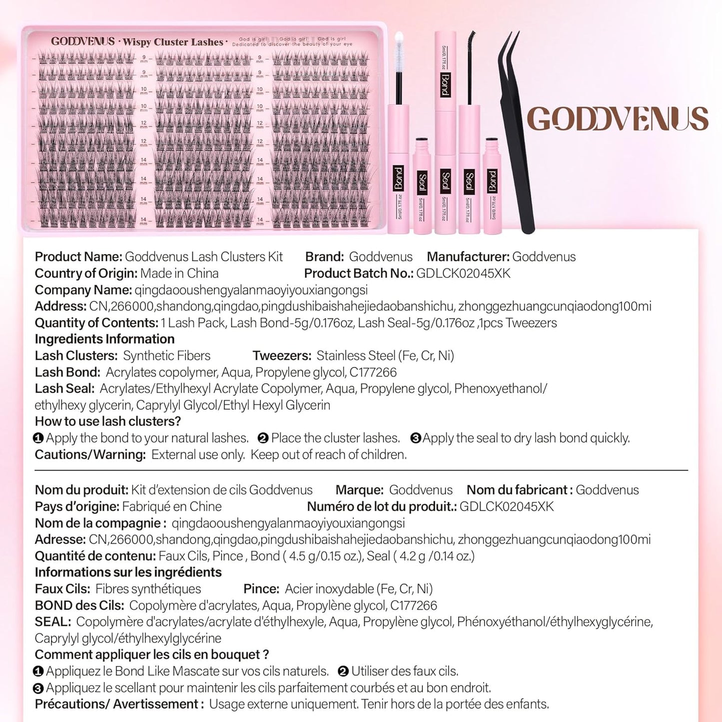 Lash Clusters Kit 9-14mm Wispy Eyelash Clusters Lashes Natural DIY Lash Extension Kit Short Cluster Eyelash Extensions Kit 300pcs C Curl Individual Lashes Cluster Eyelash (With Tweezers)